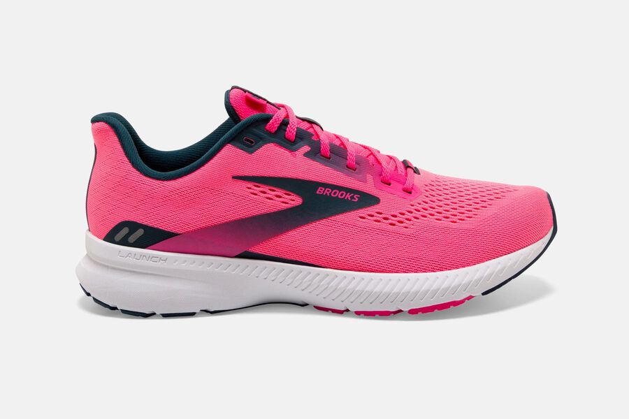 Womens Brooks Launch 8 Road Shoes Pink/Raspberry/Navy | 793452-OQF